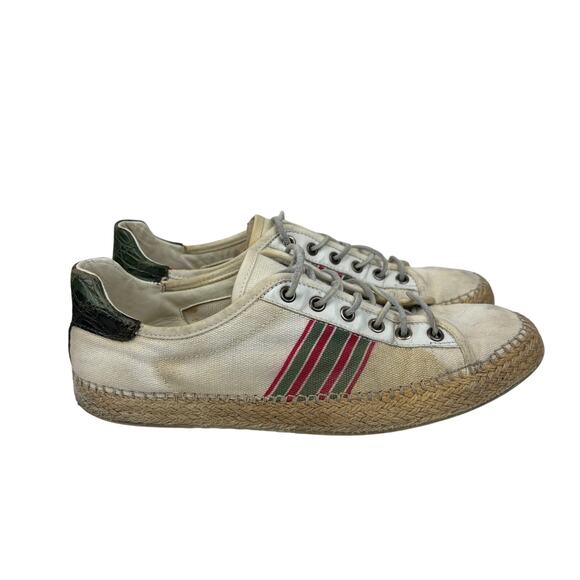 Gucci Spaceilla Striped Espadrilles Lace Up Shoes Men's 9 - Picture 1 of 16